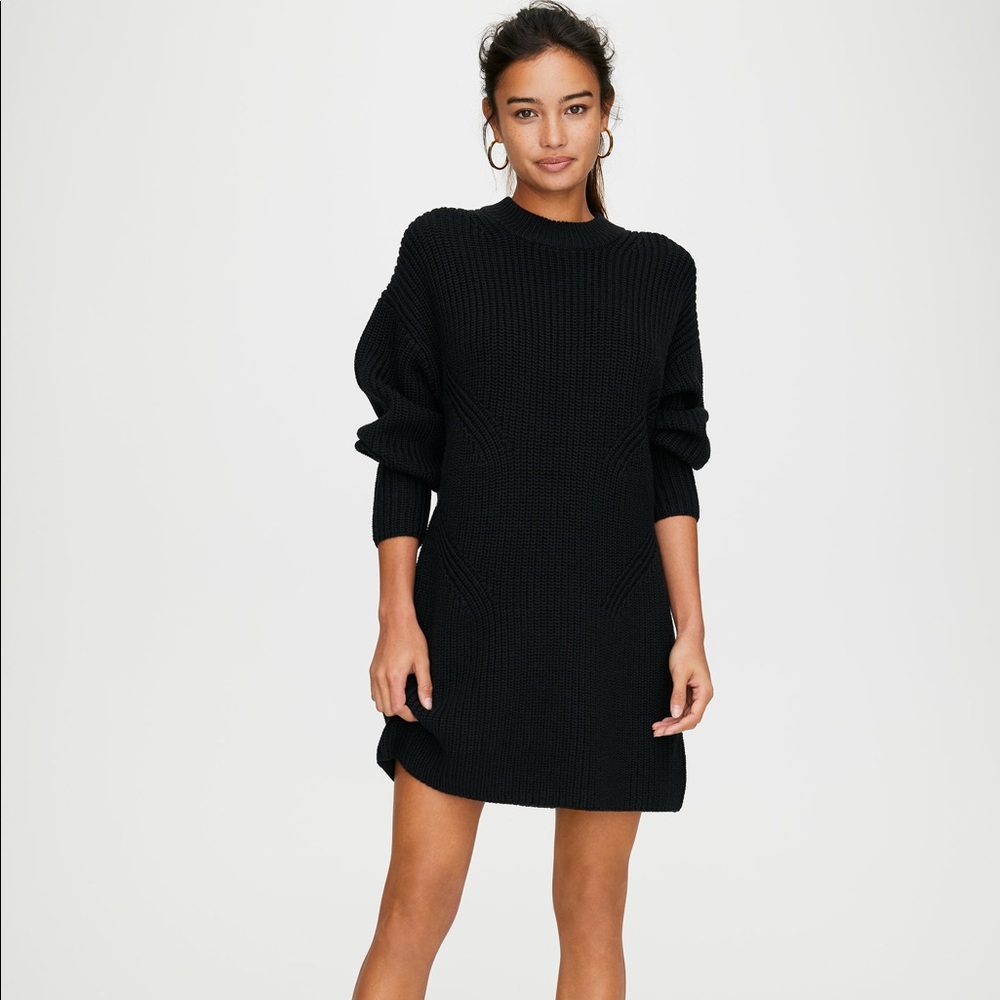 Aritzia Wilfred Requiem Black Knit Dress